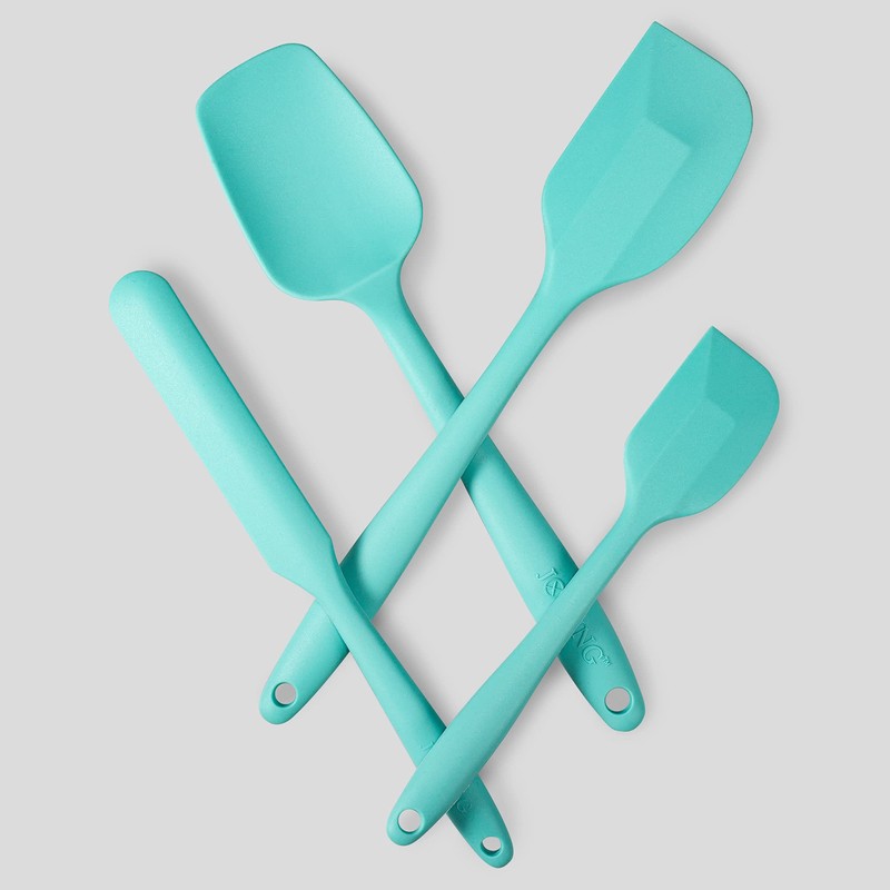 Juego de 4 espátulas de silicona flexibles, resistentes al calor,