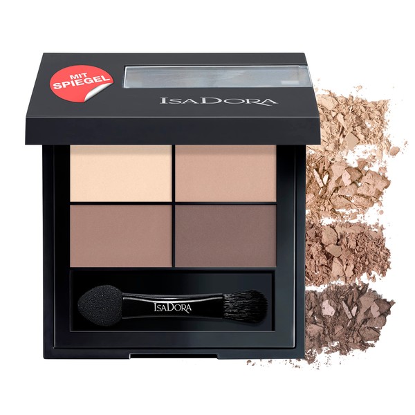 IsaDora Eyeshadow Palette Quartet - Eyeshadow Palette for Flawless Eye Make-Up - Vegan - Stunning Make Up Set with Four Eye Shadows - Muddy Nudes