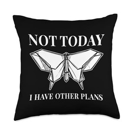 Easy Best Origami Crane Paper Gifts For Beginners Not Today I Have Other Plans Folding Owl Paper Crane Origami Throw Pillow, 18x18, Multicolor