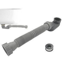 1 1/2 Inch Tub Drain Kit with Low Profile P Trap,Flexible Drain Pipe for Freestanding Tub, RV Shower, Clawfoot Tub - Low Profile Shower Drain Kit, Easy Installation