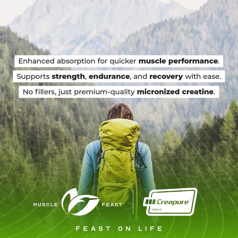 Muscle Feast Creapure - Micronized Creatine Monohydrate Powder | Premium