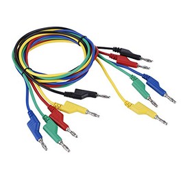 5 Uds Cables de Prueba de Enchufe Tipo Banana P1036 Cables de Prueba de Enchufe Tipo Banana de Doble Plomo Cables de Prueba del Multímetro 1M 4mm Cable de Prueba de Cable Tipo Banana