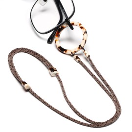 JOJOPANDA Eyeglass Holder Necklace Acrylic Eyeglass Loop Strap Sunglasses Holder Ring Chain Lanyard (Caramel Latte)
