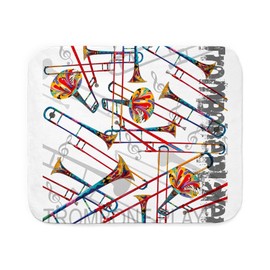 CafePress Trombone Player Trombone Design Musical Instrument Sherpa Fleece Throw Blanket 60" L x 50" W