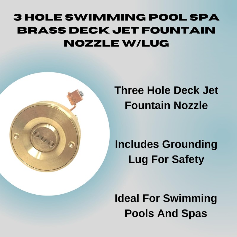 3 Hole Swimming Pool Spa Brass Deck Jet Fountain Nozzle