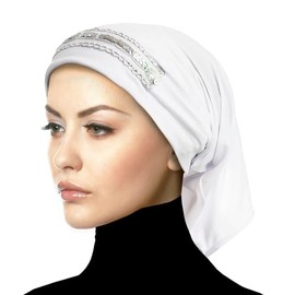 Middle Eastern Mall Luxor Tube Hijab Under Scarf Fashion Chemo Caps (White)