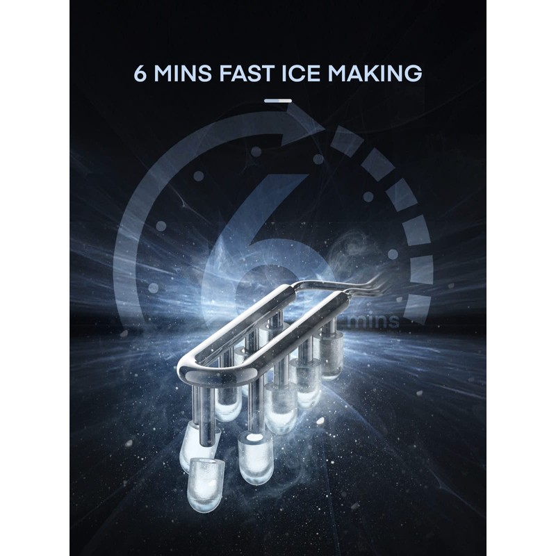 Countertop Ice Maker Machine 𝑺𝒕𝒂𝒊𝒏𝒍𝒆𝒔𝒔 𝑺𝒕𝒆𝒆𝒍, 9 Bullet Ice in