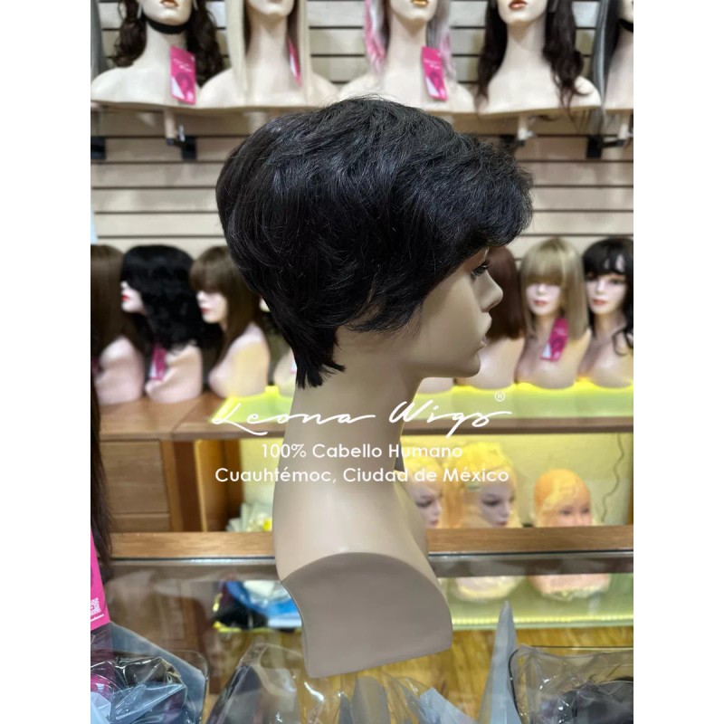 Leona Wigs Peluca Oncológica Castaño Oscuro 100% Cabello Humano