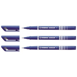 Stabilo Sensor Fineliner Pens – Pack of 3 PTE Route 0.3 mm Blue