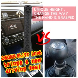 HTRACING Katana Gear Shift Knob Samurai Sword Shifter Knob Universal Fit for Manual Cars with Adapters Black（26cm）
