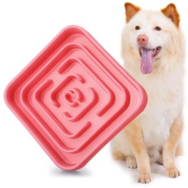 LLUAII Slow Feeder Dog Bowls for Large Medium Dogs, Anti-Choking Slow Eating Maze Dog Food Bowl, Anti-Slip Slow Feeding Pet Puzzle Bowl,Pink