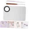 WOONEKY Foundation Palette with Mixing Tray and Spatula Stainless Steel