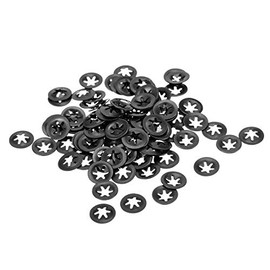 sourcing map Pack of 100 M3 Star Lock Washers 2.5 mm Inner Diameter 9 mm Outer Diameter Internal Tooth Lock Washers Press Locking Clip 65Mn Black
