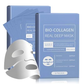 10 Piezas Mascarilla Bio-Colágeno, Mascarilla de Colágeno, Reduce los Poros, Mejora la Piel Opaca, Mejora la Elasticidad de la Piel y la Nutre,...    