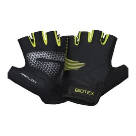 BIOTEX Evolve Fahrradhandschuhe für den Sommer, leicht und atmungsaktiv, kurze Finger, Gelpolster, ideal für Rennrad oder MTB, Schwarz/Limette, Größe L