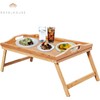 RoyalHouse Premium Bamboo Bed Tray, Breakfast Tray with Folding Legs,