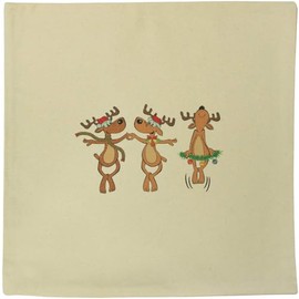 Azeeda 40cm x 40cm 'Dancing Reindeers' Canvas Cushion Cover (CV00039939)