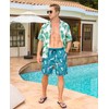 Gleeease Mens 9 inch Swim Trunks with Compression Liner Quick