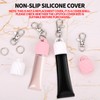 4pcs Lip Balm Cap Keychain, White & Pink Lip Gloss