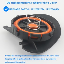 PCV Engine Valve Cover, Replace 11127572724 Compatible with Mini N12 N16 1.6L - 2007-2015 Mini Cooper, 2011-2016 Mini Cooper Countryman, 2013-2016 Cooper Paceman - R55 R56 R57 R58 R59 R60 R61 Non-S