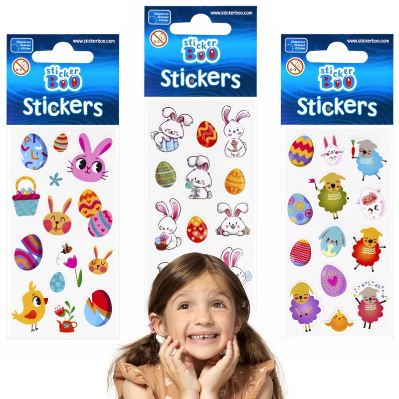 Set of Colourful Easter Stickers, Stickers for Children