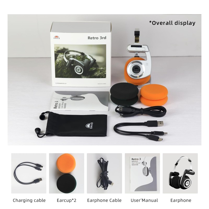 okcsc Retro 3 On-Ear Headsets, Retro Style/Collapsible Design/40mm Class/Adjustable Temporal
