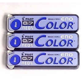 Pilot Color Mechanical Pencil Lead Eno, 0.7mm, Blue, 10 Lead ×3 Pack/total 30 Leads (Japan Import) [Komainu-Dou Original Package]