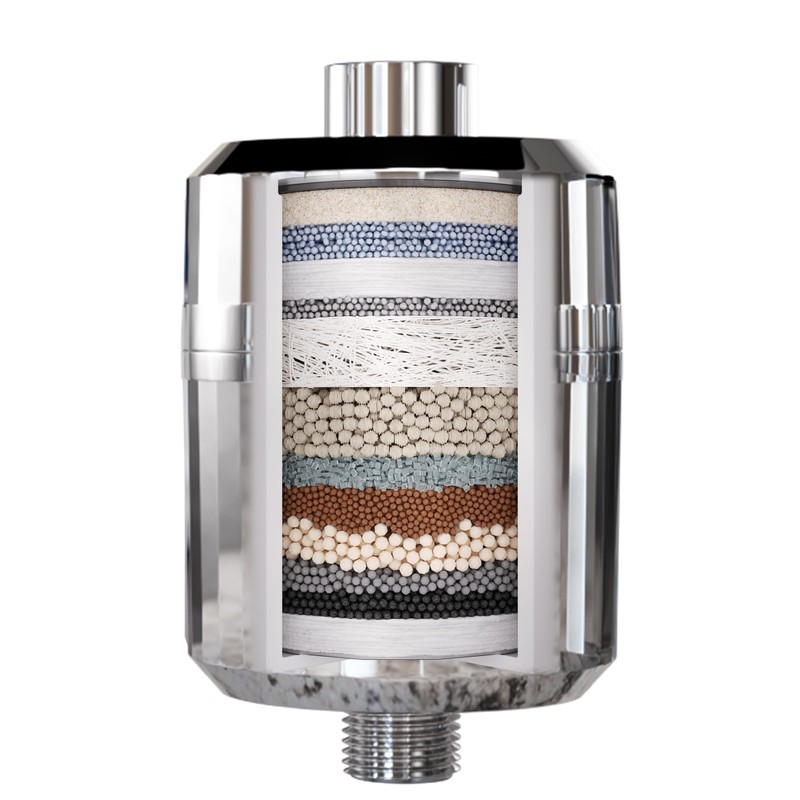 EVERGLOW High-Output Shower Filter, Reduces Chlorine, Dry Skin, Dandruff, Eczema,
