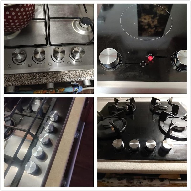 6Pcs Metal Gas Stove Knobs, 6mm Cooker Control Switch Knobs