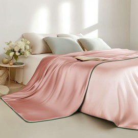 Sheal Cooling Comforter Queen Size 80'' x 90'', Q-Max Rating of >0.4, Double-Sided Cool Tech Comforter & Colors, All-Season Lightweight Blanket to Quickly Cool Down, Peach Pink
