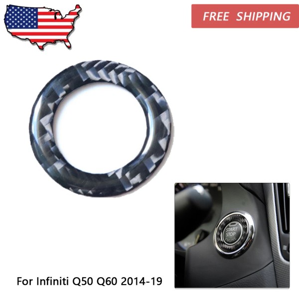 Unbranded Vehicle TrimCarbon Fiber One-Click Switch Ring For Infiniti Q50/Q60