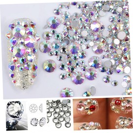 KONTONTY 1440pcs Crystal Ab Nail Art Rhinestones Mixed Flatback Decorations for Nail Art Home Decor Multicolored Change Gems