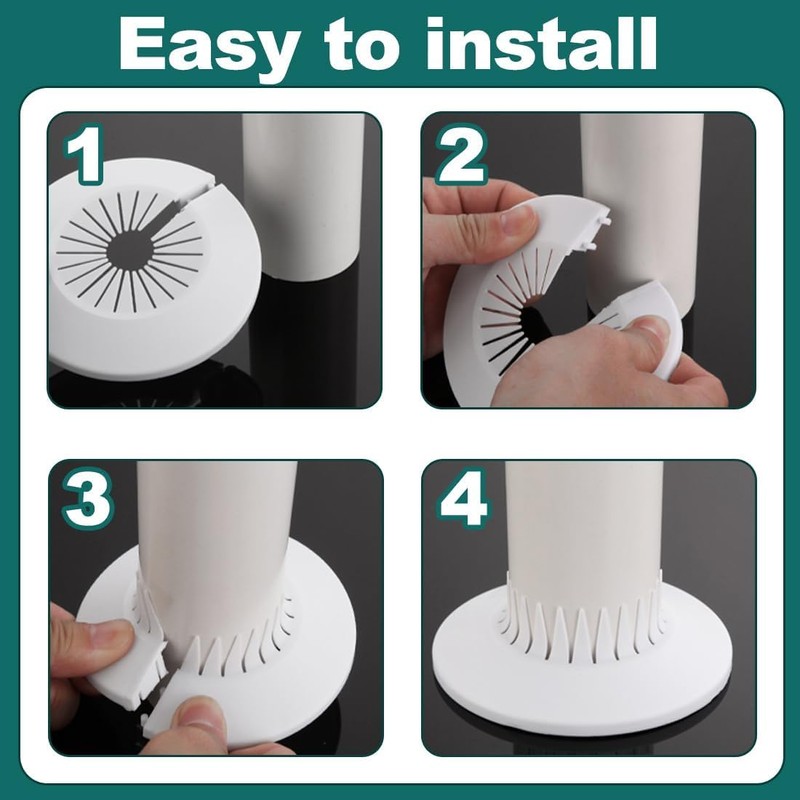 WeddHuis Pack of 5 Heating Pipe Rosette Folding Pipe Cover