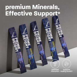 BONE SCIENCE Prime Height Multivitamin Powder for Kids & Teens, Bone & Immune Support, Sugar-Free Peach Flavor, 16 Key Nutrients, Easy Drink Mix, 30 Sticks