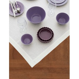 Solino Home Linen Tablecloth – 100% Pure Linen Valentines Day White Tablecloth 52 x 52 Inch – Machine Washable Square Table Throw for Winter, Holiday Decor – Fete