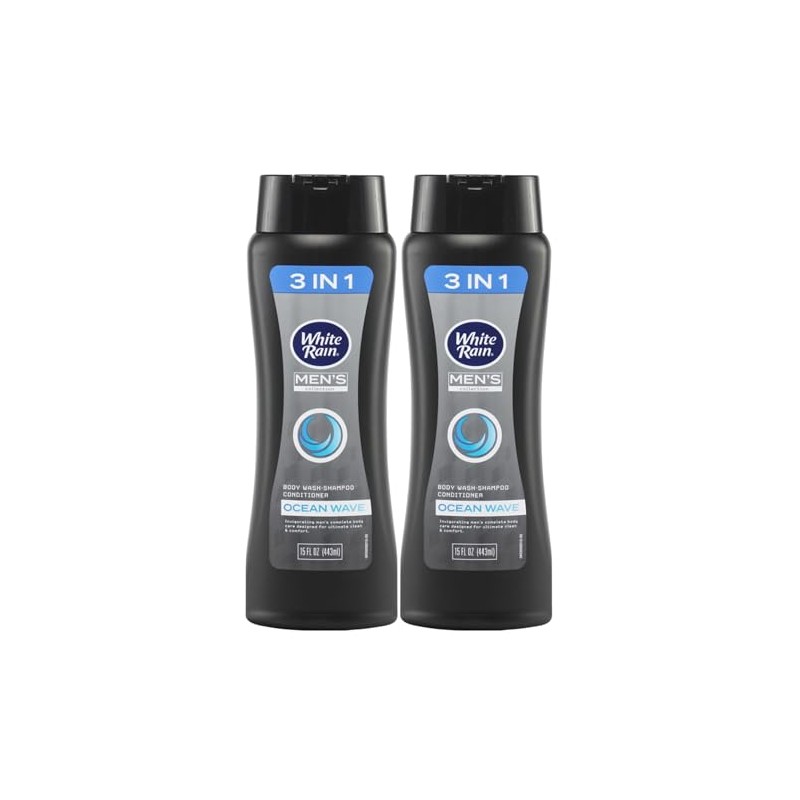 White Rain Mens 3 in 1 Body Wash Shampoo Conditioner,