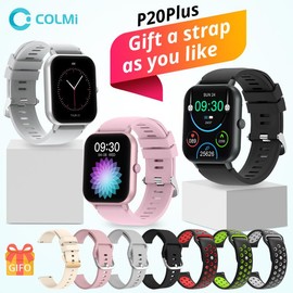 COLMI P20 Plus Smart Watch 1.83'' Fashion Touch Screen 100+ Sports Modes DIY Dials Messages Reminder Multifunctional for Fitness Smartwatch - Color: pink