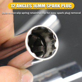 JNNJ Spark Plug Wrench, Spark Plug Socket, 12 Point, Thin-Walled, Spark Plug Wrench Remover Installer Tool Set, for Most Vehicles (16 mm), Pack of 2