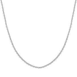 Honolulu Jewelry Company 925 Sterling Silver 1mm Cable Chain Necklace for Women Tarnish Resistant - Made in Italy (36 Inches)