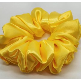 Jumbo XXL Jumbo Women Charmeuse Satin Scrunchie Elastic Hairbands Hair Ties XXL royal - Yellow