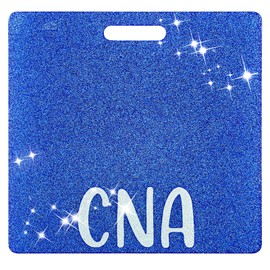 Nurse Badge Buddy, Ymapinc Blue CNA Badge Buddy Nursing CNA Badge Cards Glitter Horizontal Badge Identification Tags for Nurse Doctor Hospital Worker Medical Assistant Badge Buddy