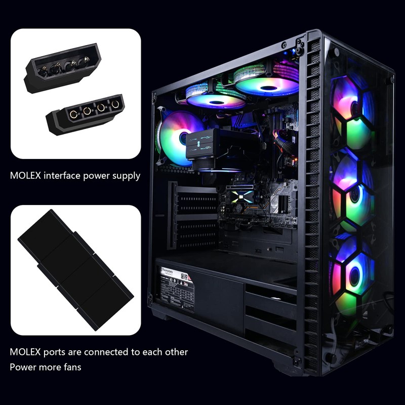 MIWATT Fixed Colour RGB, Pack of 6 120 mm Molex