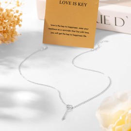 Baydurcan Inspirational Gifts for Women Dainty Heart Key Necklace Cute Necklace