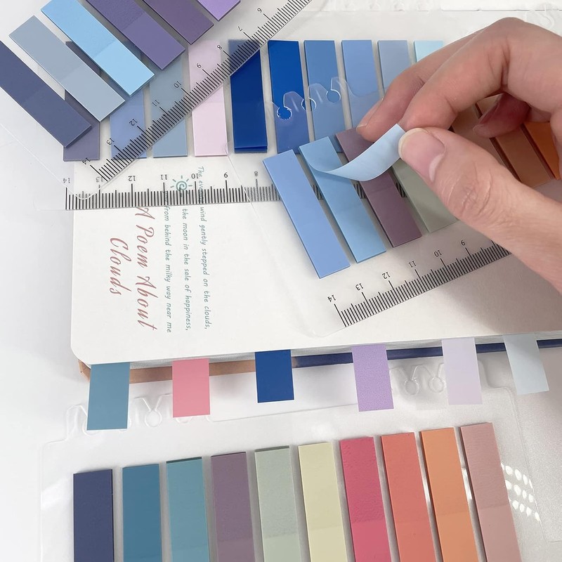 200 Pcs Blue Sticky Index Tabs,Writable and Repositionable Book Flags