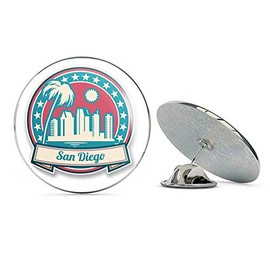 San Diego USA America Round Metal 0.75" Lapel Pin Hat Shirt Pin Tie Tack Pinback