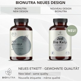 BIONUTRA® Iodine Tablets from Organic Kelp Brown Algae (600 x 400 mg), 300 μg Natural Iodine per Daily Dose, High Dose, German Production, 10 Month Pack, Vegan, Controlled Organic