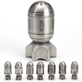 SRING DND Dice, Metal Dice Set D&D Dungeons and Dragons Dice, Polyhedral Dice Role Playing Dice Gaming D and D Dice (Missile Silver)
