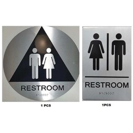 Buildingsigns.com California Title 24 Geometric All Gender Restroom Sign ..(6x9 & Q12 )-REF24-1027