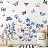 2 Sheets Flowers Butterflies Wall Decals Chrysanthemums Sunflowers Botanical Wall