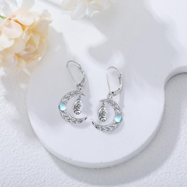 Opossum Earrings Sterling Silver Opossum Celtic Moon Dangle Earrings Possum Jewelry Gifts for Women